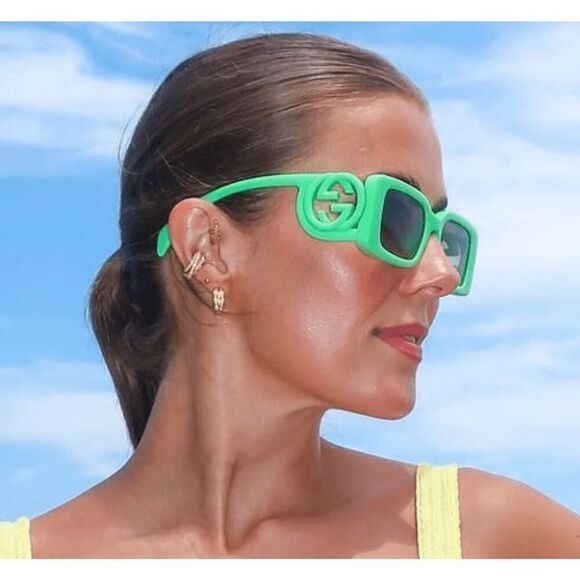 NEW Gucci Sunglasses GG1325S 004 Green / Green Gradient Unisex Authentic - Picture 10 of 10